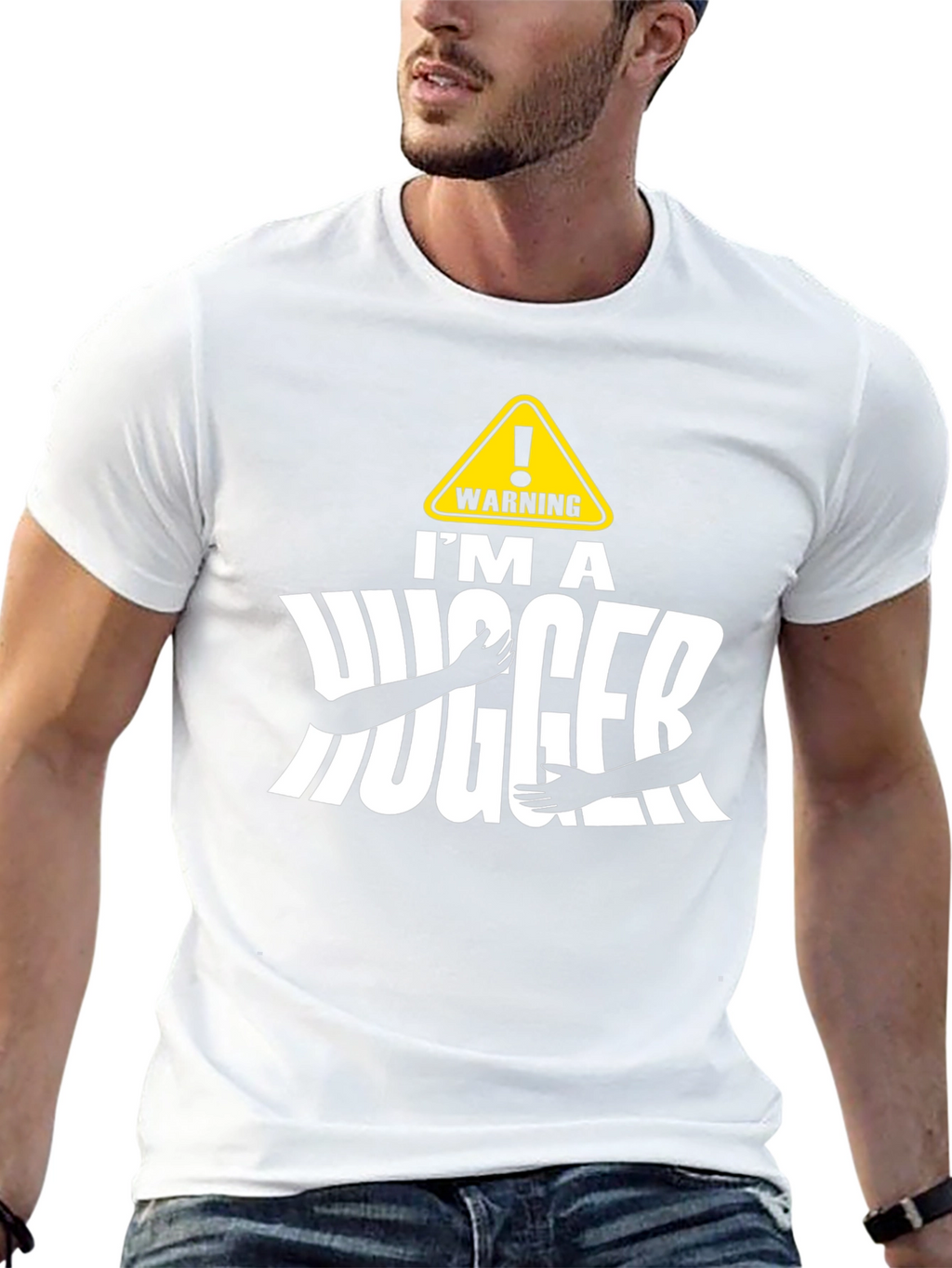 Warning Im A Hugger Black T-Shirt