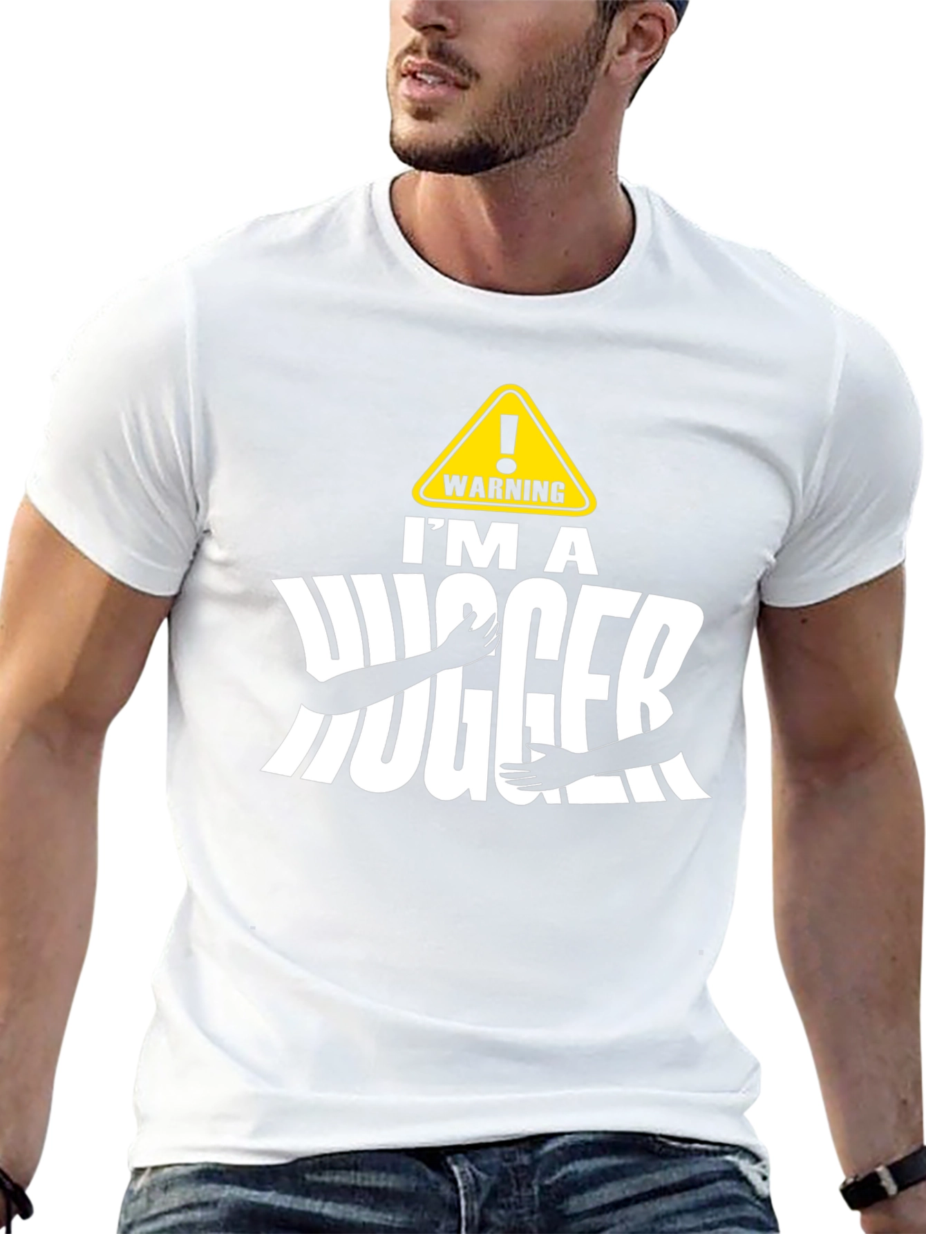 Warning Im A Hugger Black T-Shirt