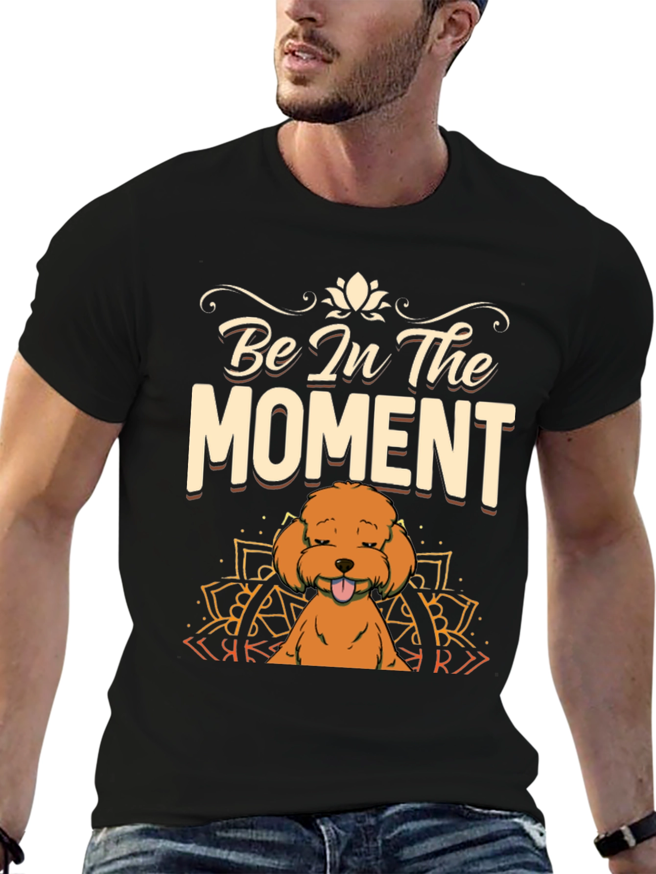 Be In The Moment Poodle T-Shirt - Black