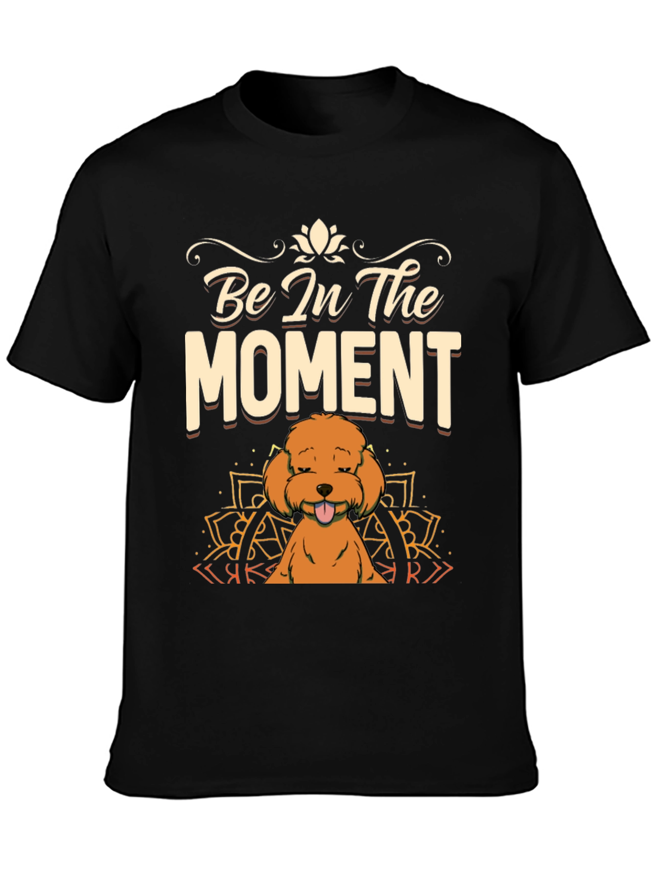 Be In The Moment Poodle T-Shirt - Black