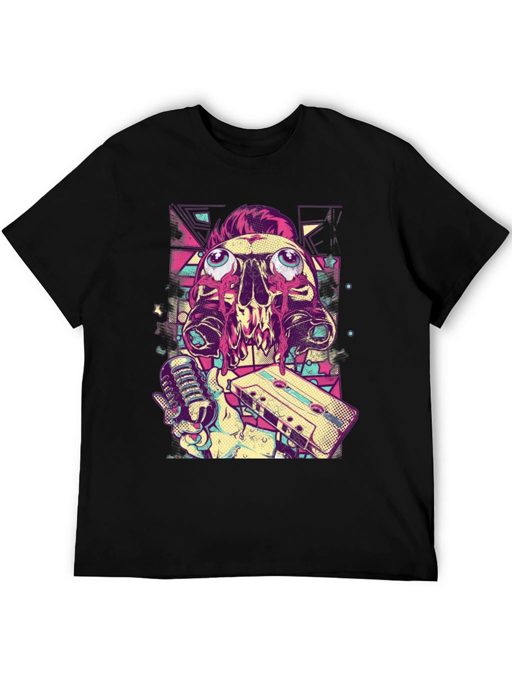 Skull DJ Graphic Tee - Music Lovers Black T-Shirt
