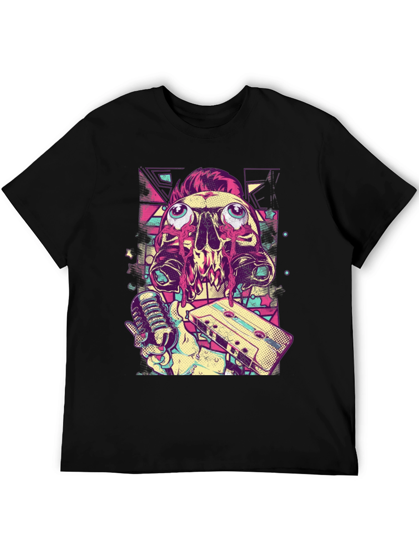 Skull DJ Graphic Tee - Music Lovers Black T-Shirt