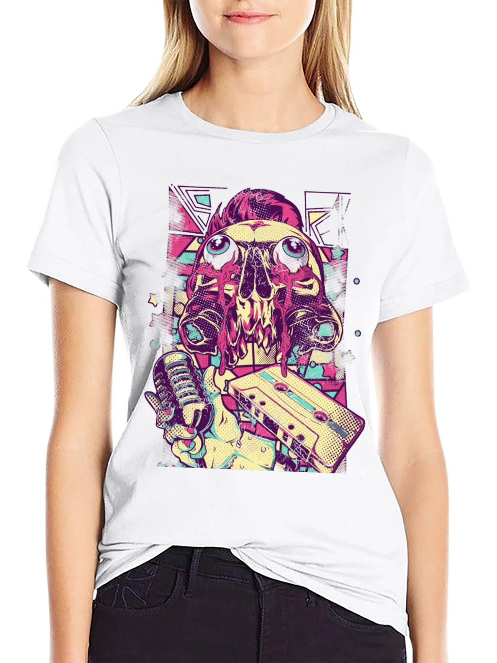 Skull DJ Graphic Tee - Music Lovers Black T-Shirt