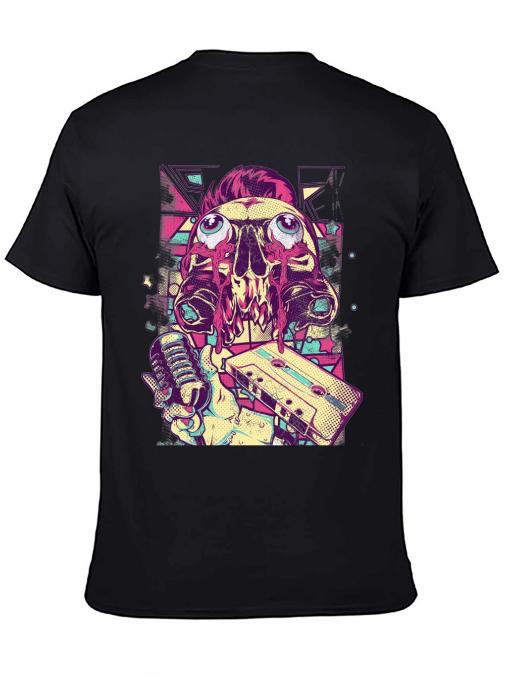 Skull DJ Graphic Tee - Music Lovers Black T-Shirt