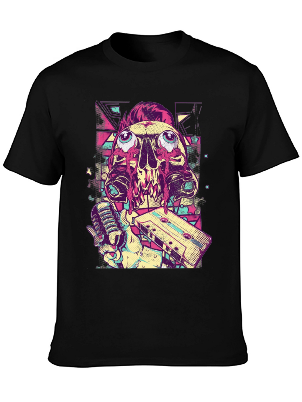 Skull DJ Graphic Tee - Music Lovers Black T-Shirt
