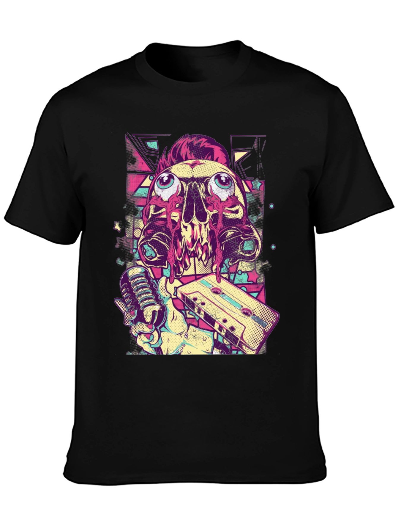 Skull DJ Graphic Tee - Music Lovers Black T-Shirt