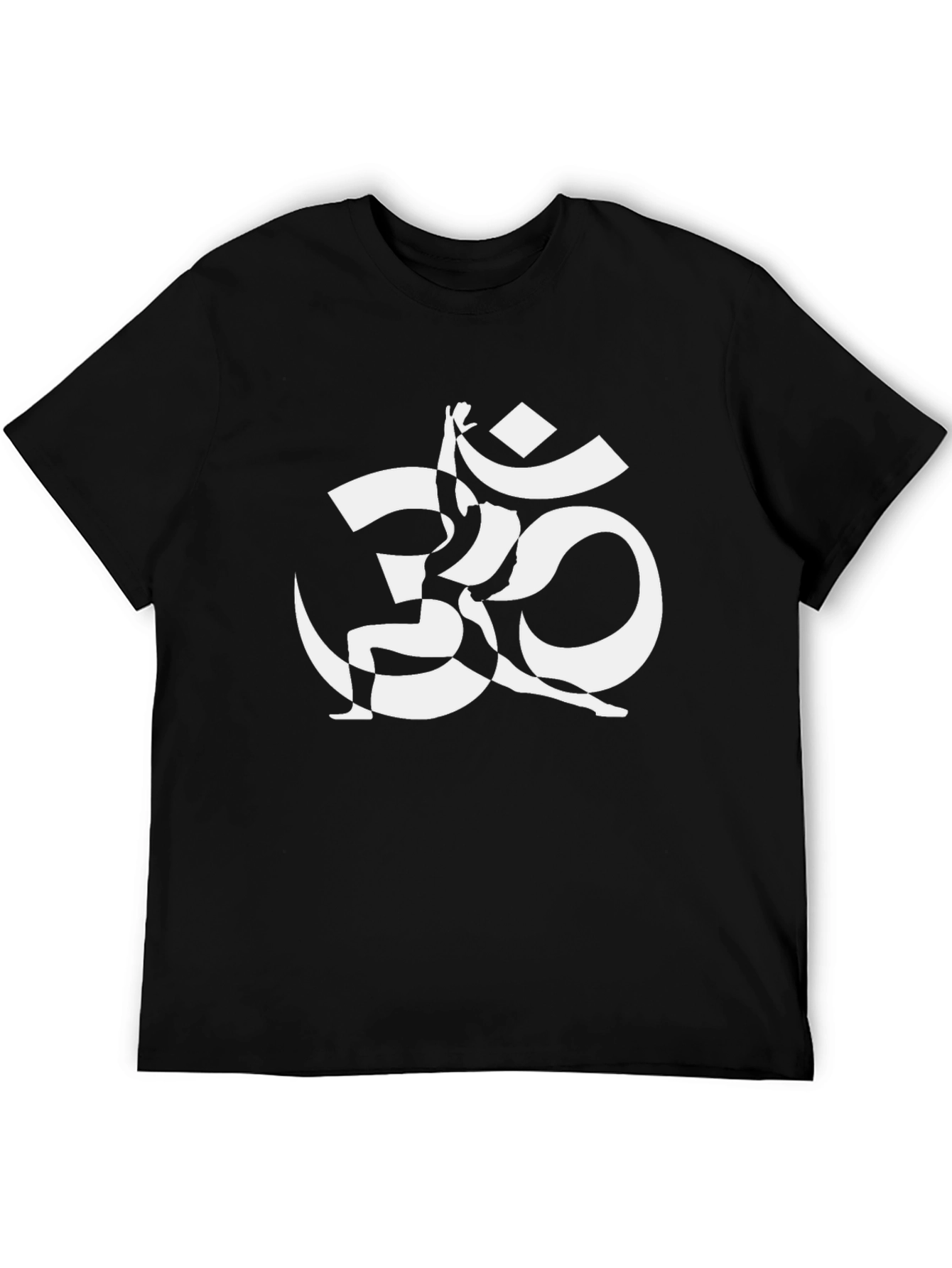 Om Yoga Pose Graphic Tee - Black