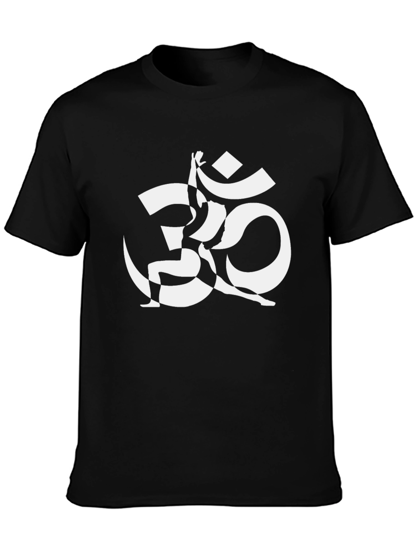 Om Yoga Pose Graphic Tee - Black