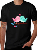 True Love Birds Graphic Tee - Black