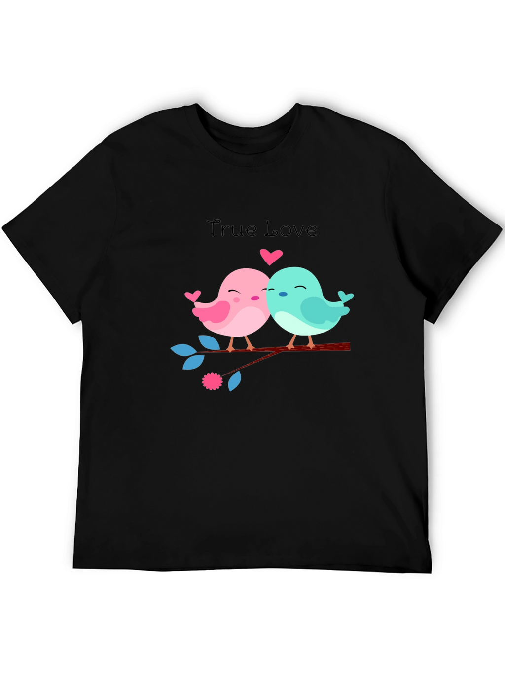 True Love Birds Graphic Tee - Black