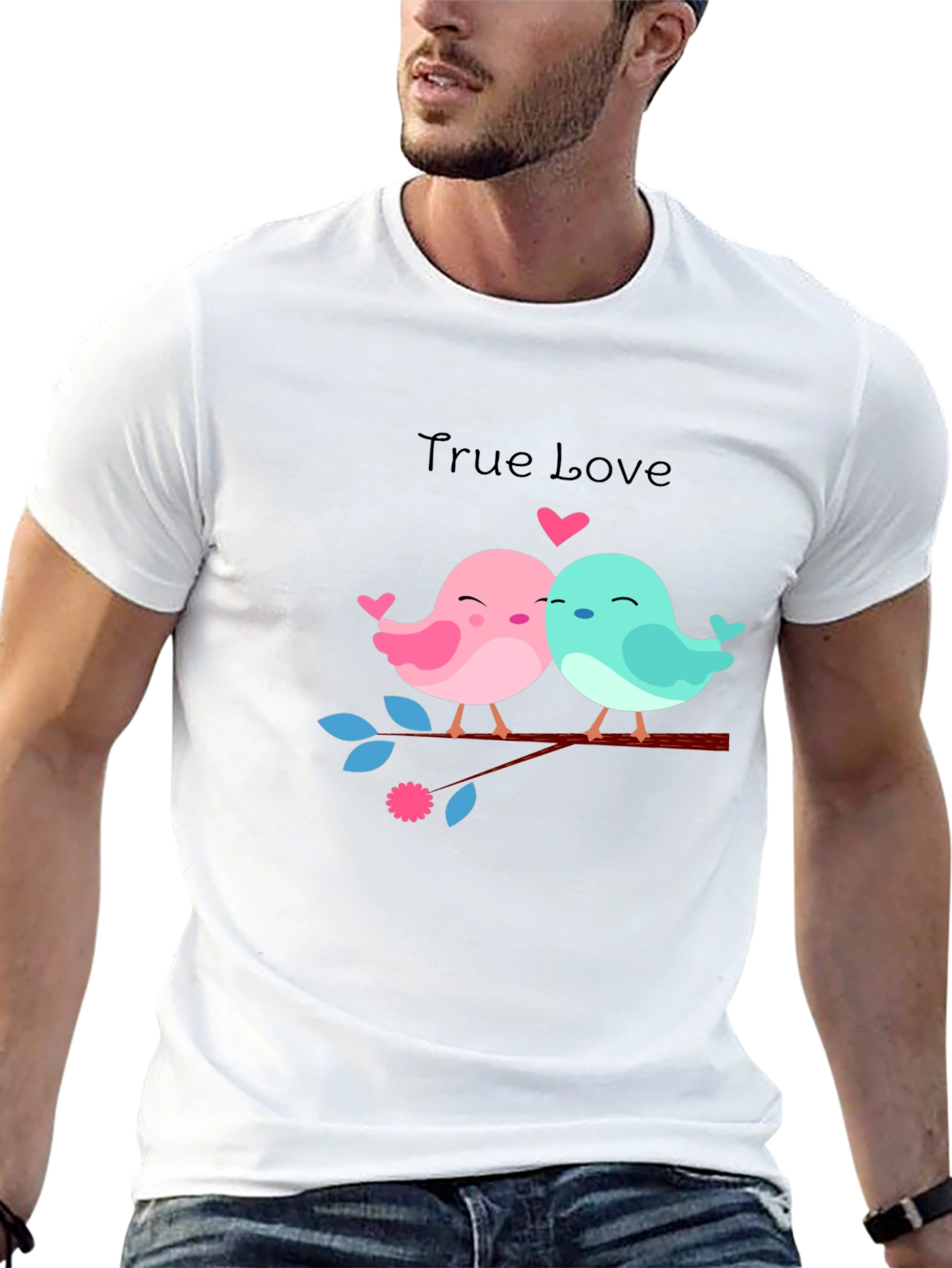 True Love Birds Graphic Tee - Black