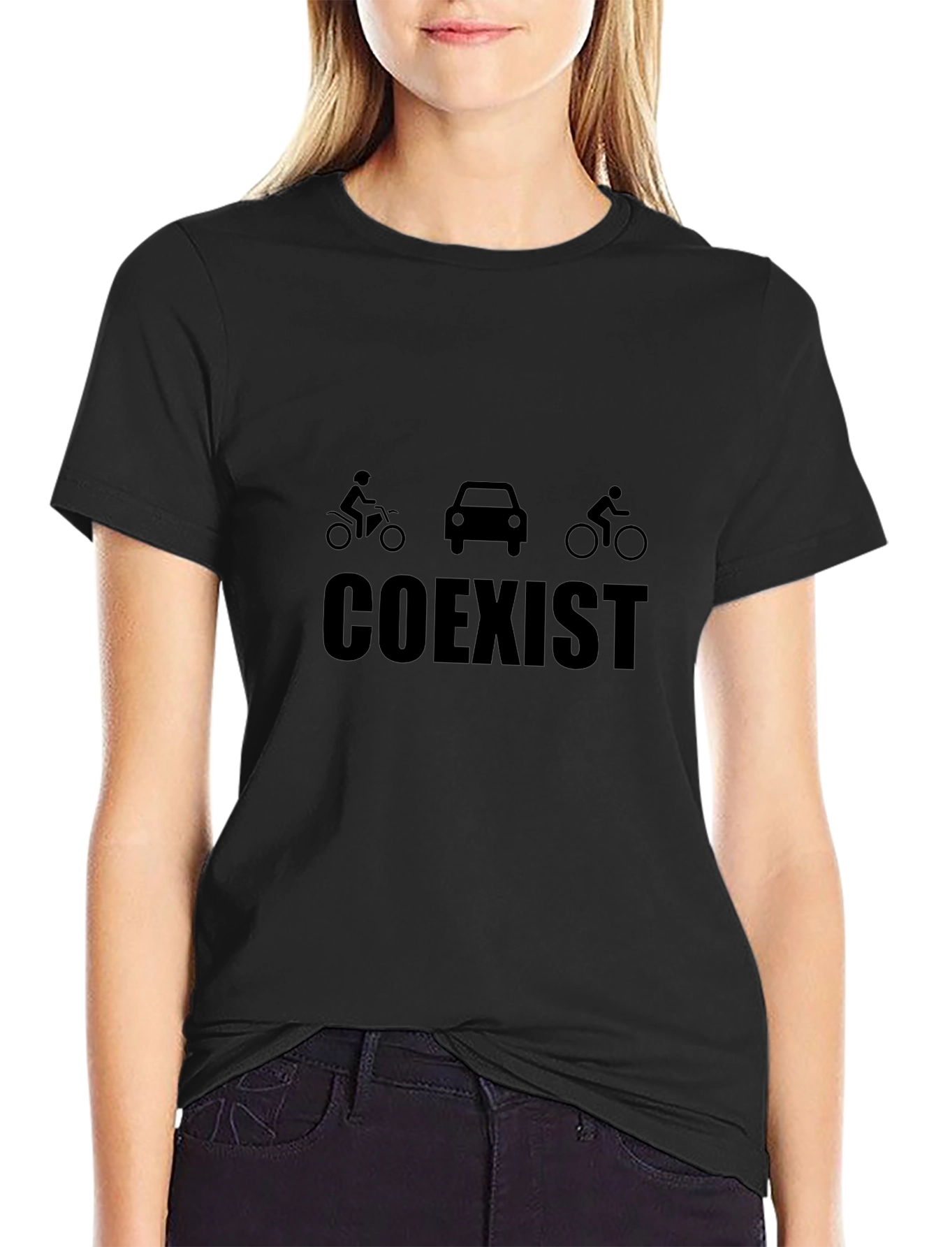 Coexist Graphic Tee - Black Cotton Blend Shirt