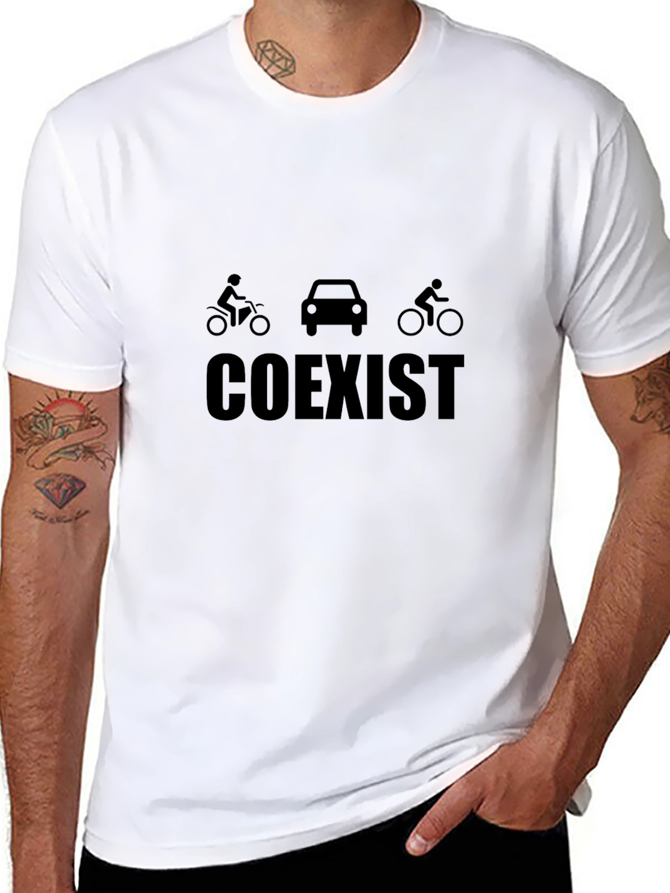 Coexist Graphic Tee - Black Cotton Blend Shirt