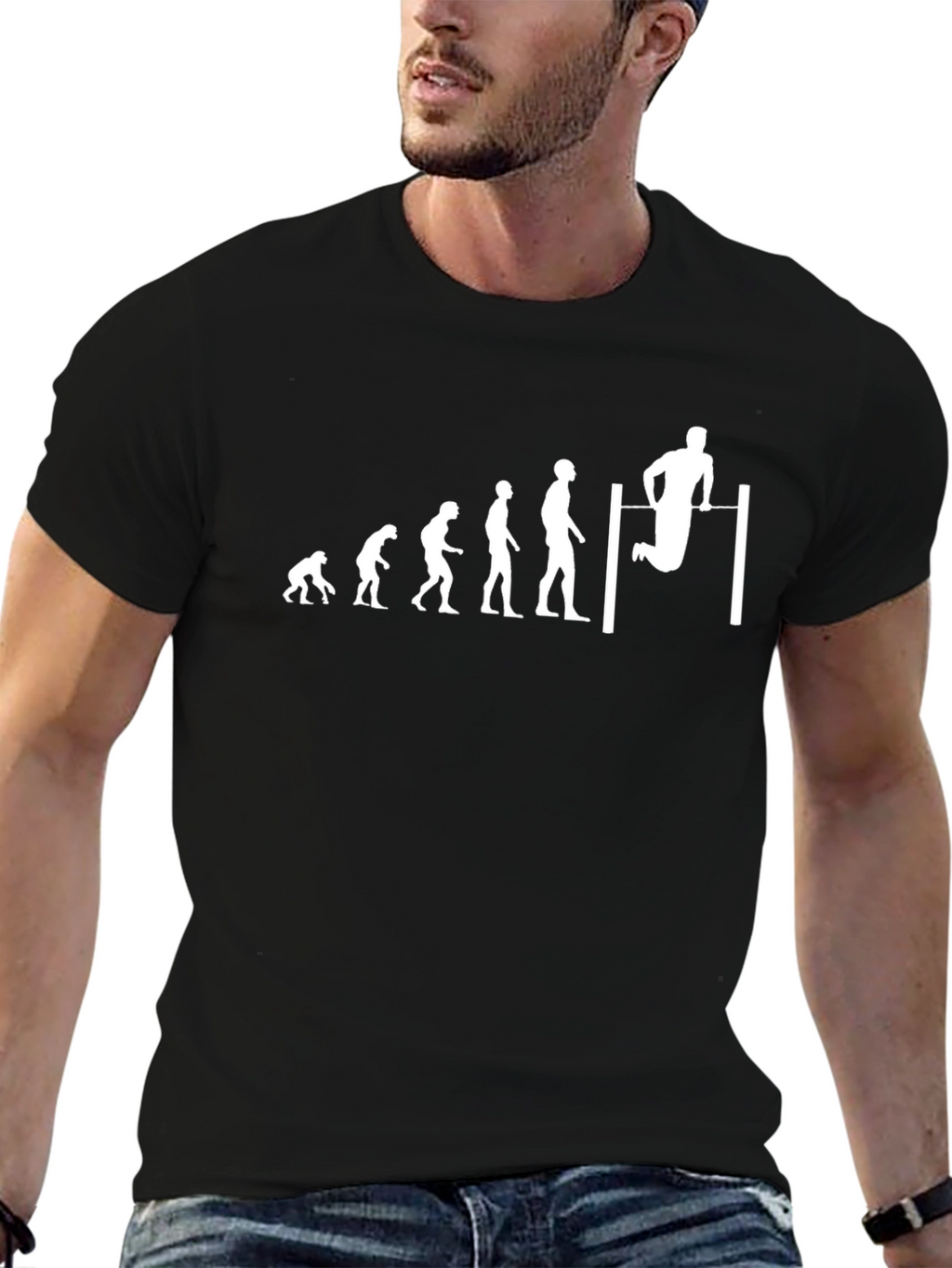 Evolution of Pull-Up Black T-Shirt