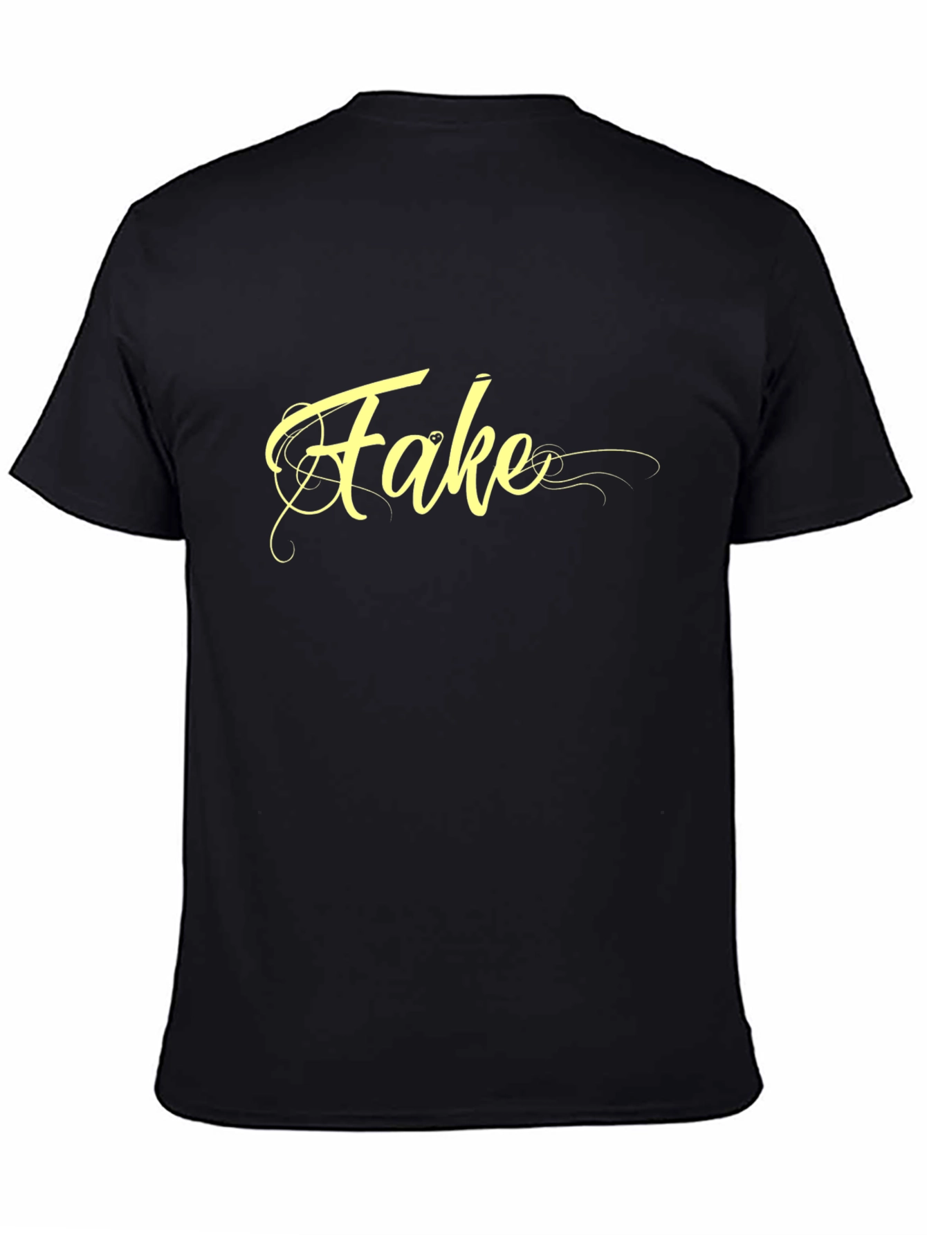Fake Graphic Print Black T-Shirt