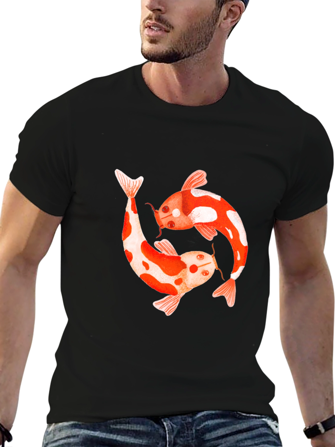 Koi Fish Yin Yang Graphic Tee - Unisex