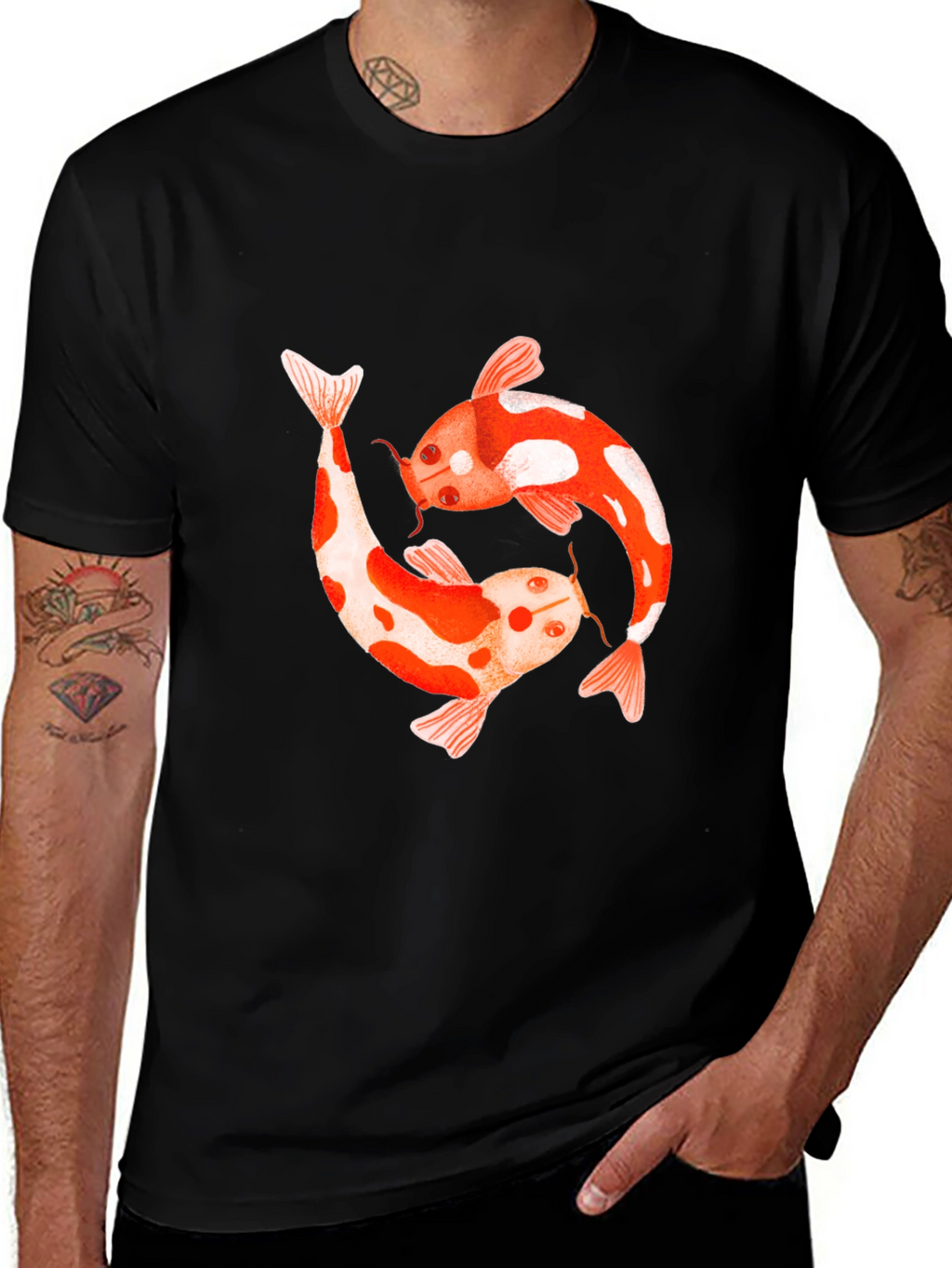 Koi Fish Yin Yang Graphic Tee - Unisex