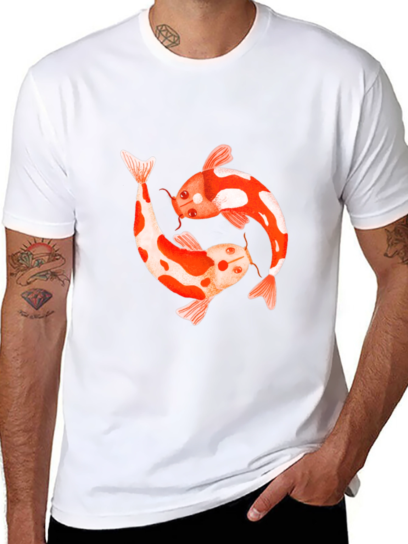 Koi Fish Yin Yang Graphic Tee - Unisex