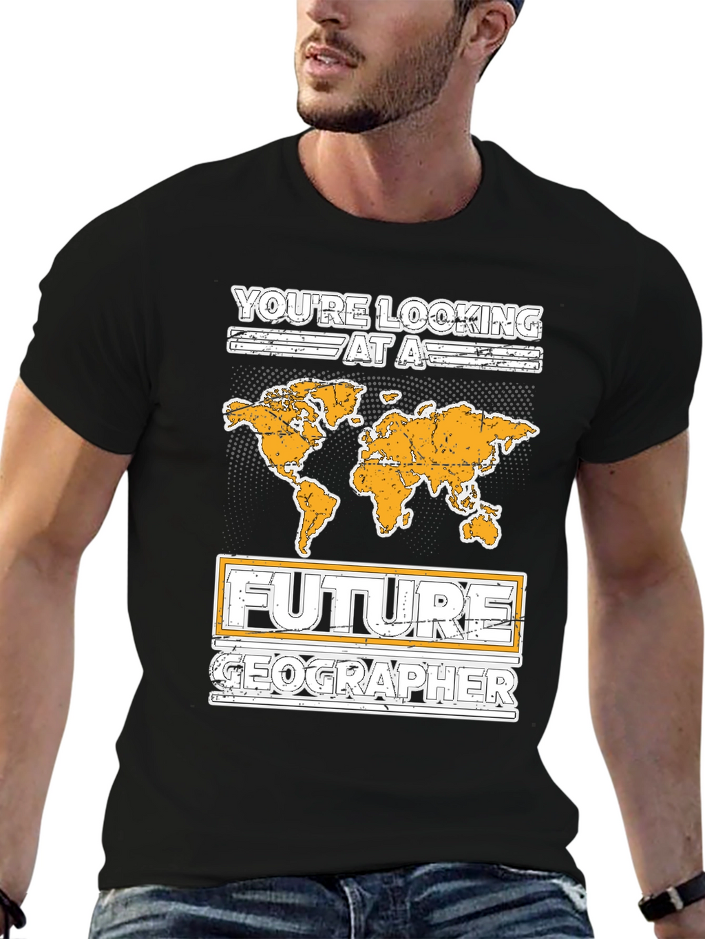 Future Geographer T-Shirt - World Map Design