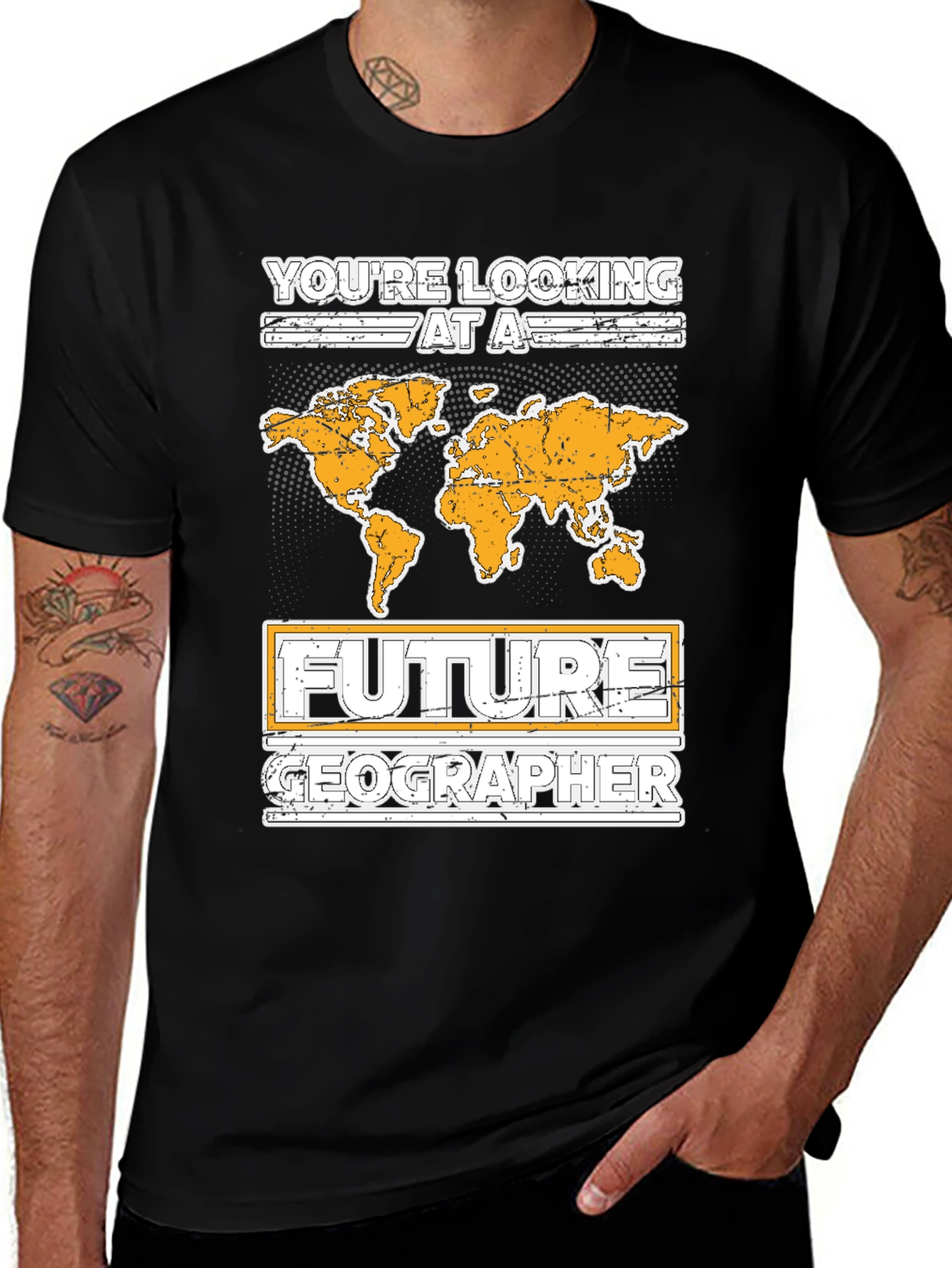 Future Geographer T-Shirt - World Map Design