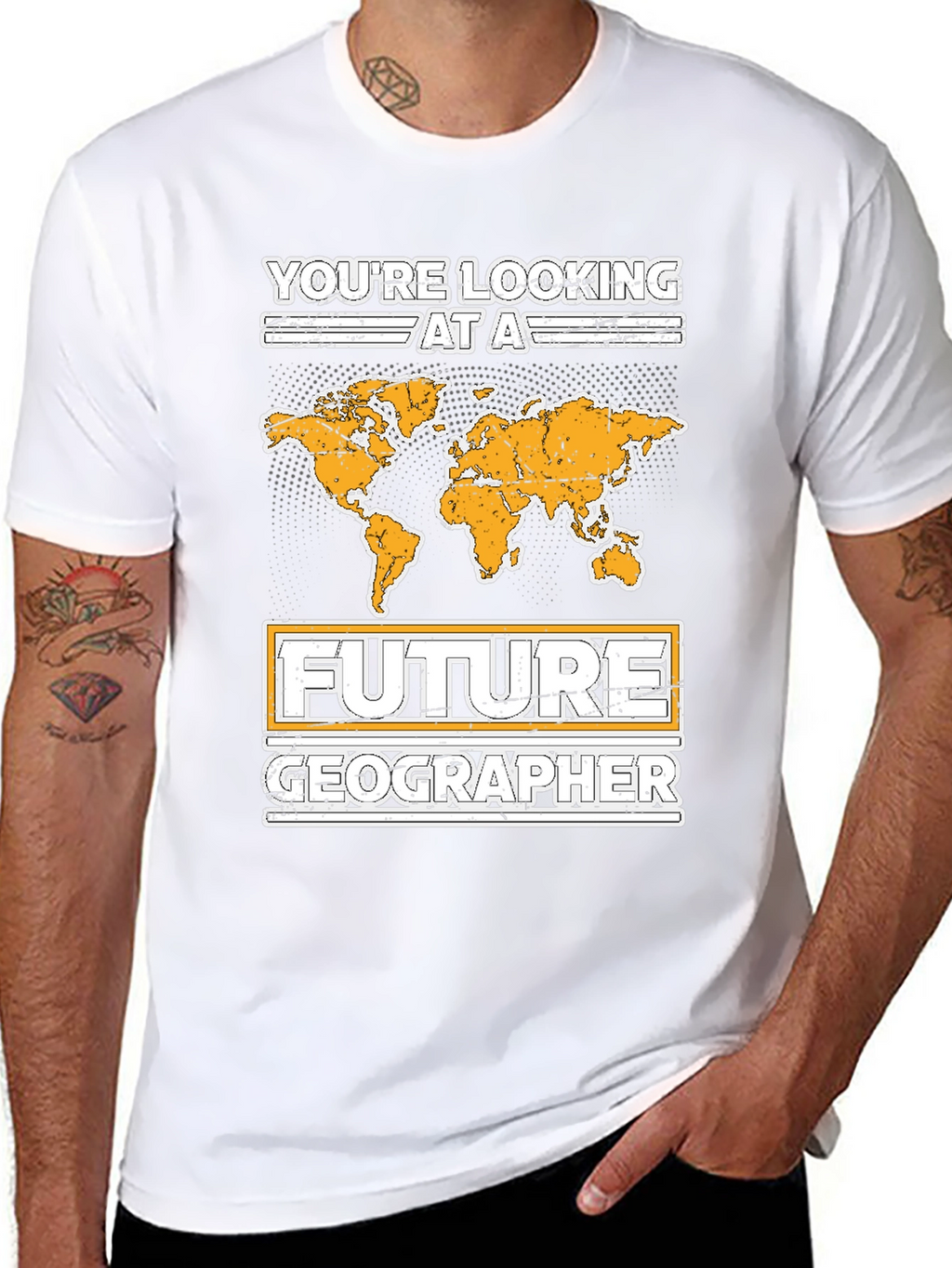 Future Geographer T-Shirt - World Map Design