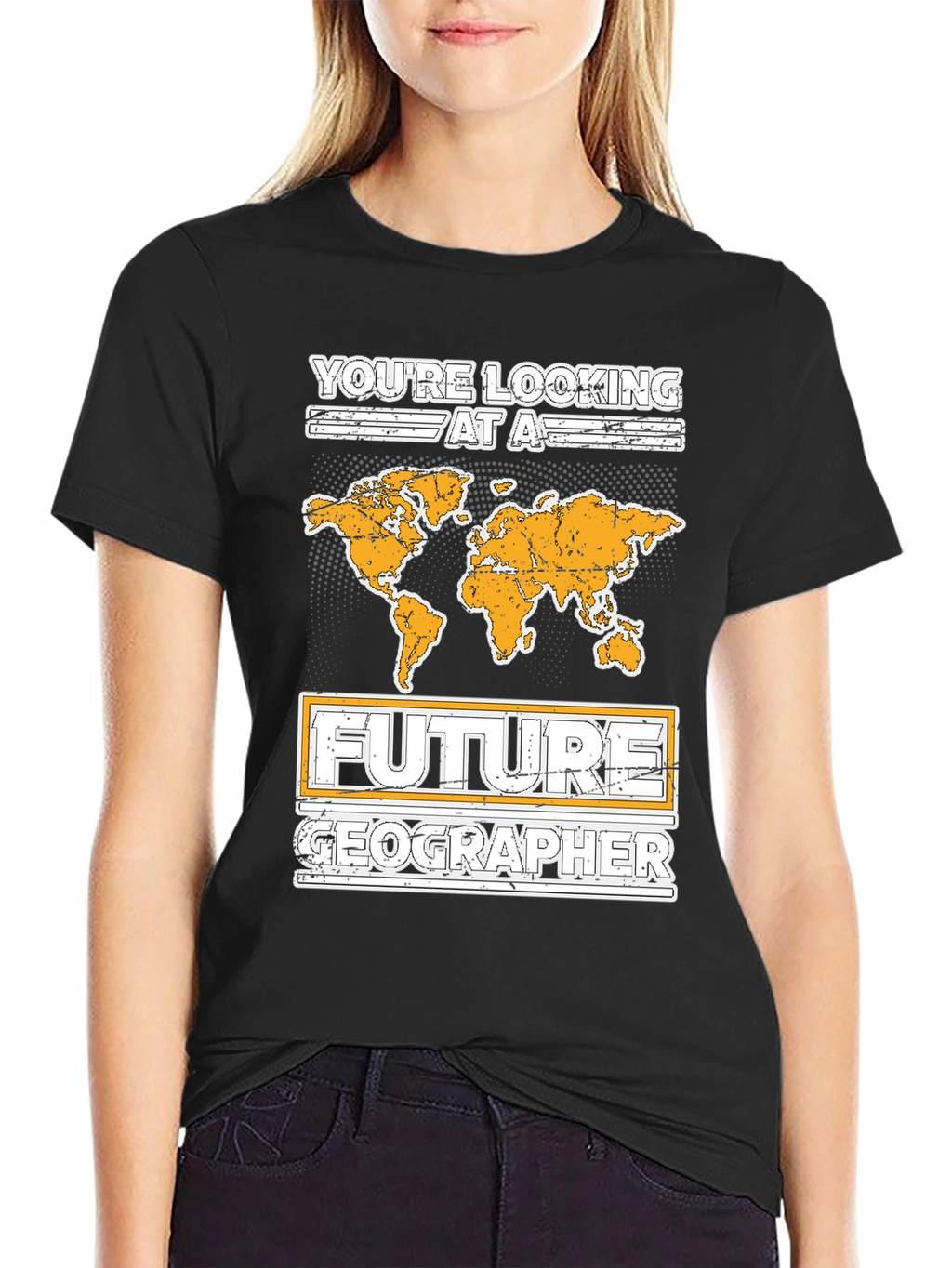 Future Geographer T-Shirt - World Map Design
