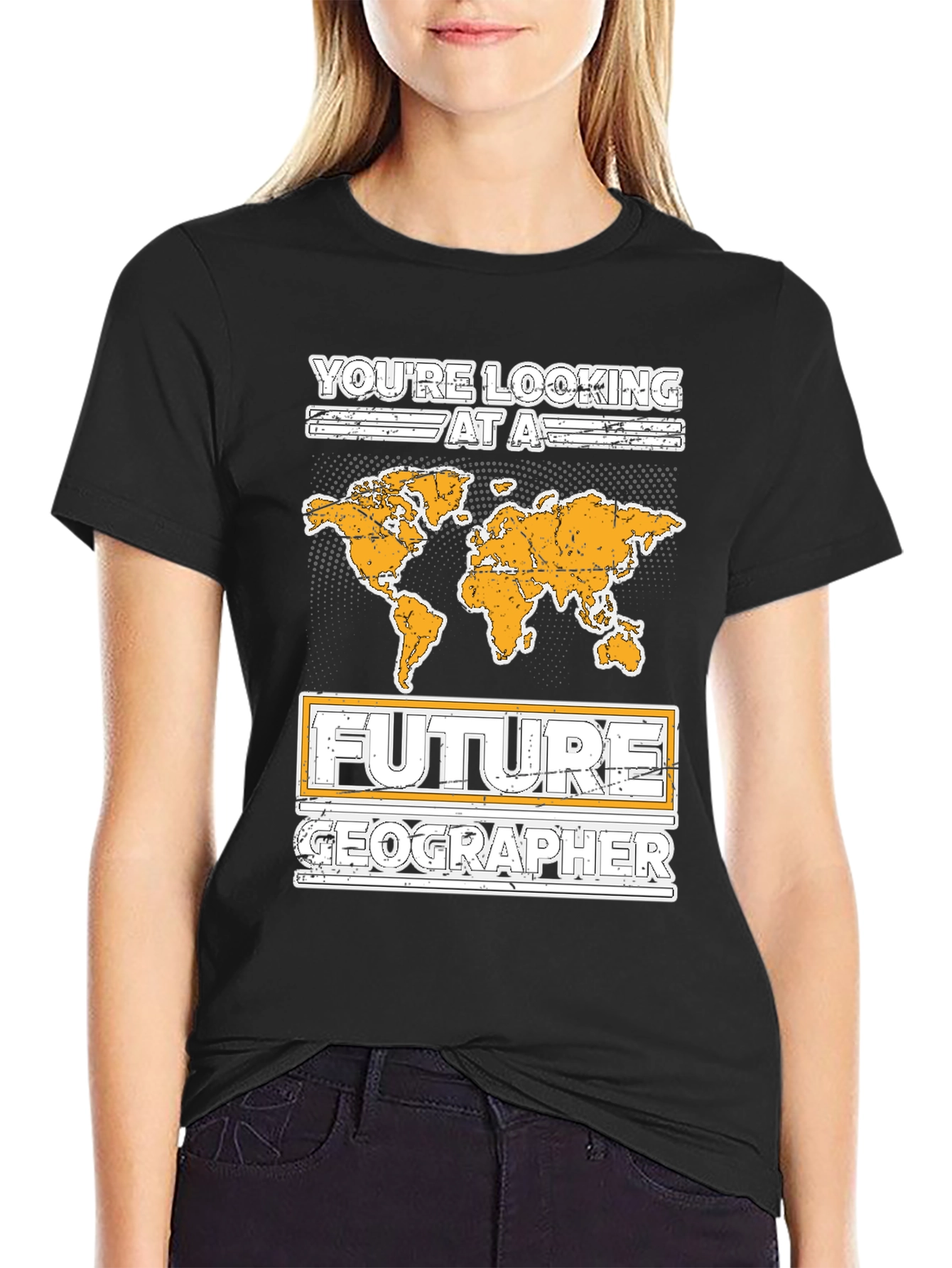 Future Geographer T-Shirt - World Map Design