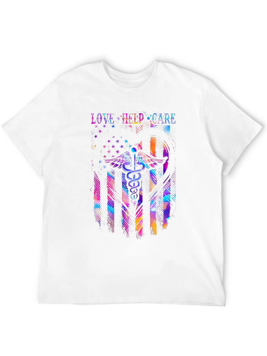 Love Help Care American Flag Medical T-Shirt
