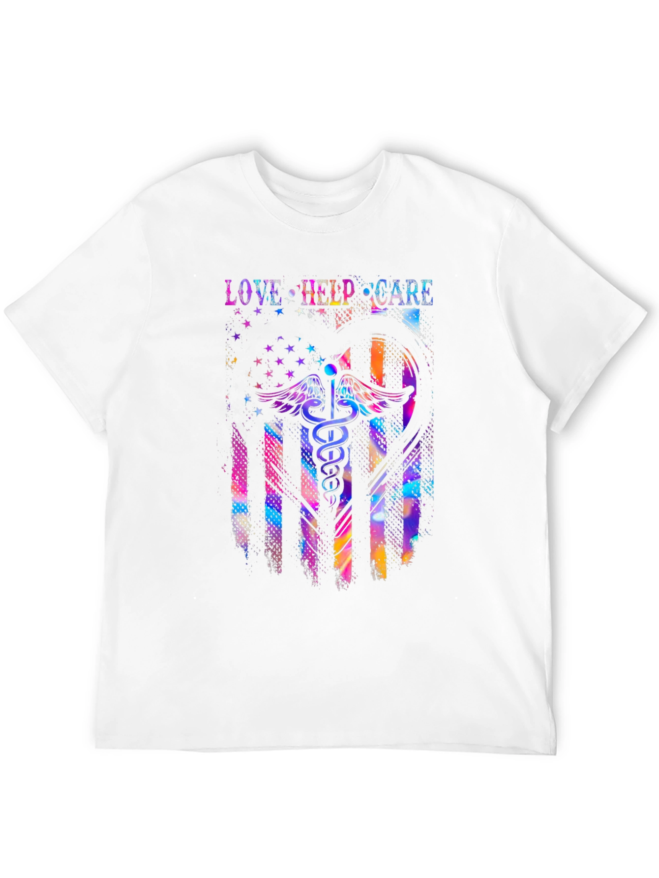Love Help Care American Flag Medical T-Shirt