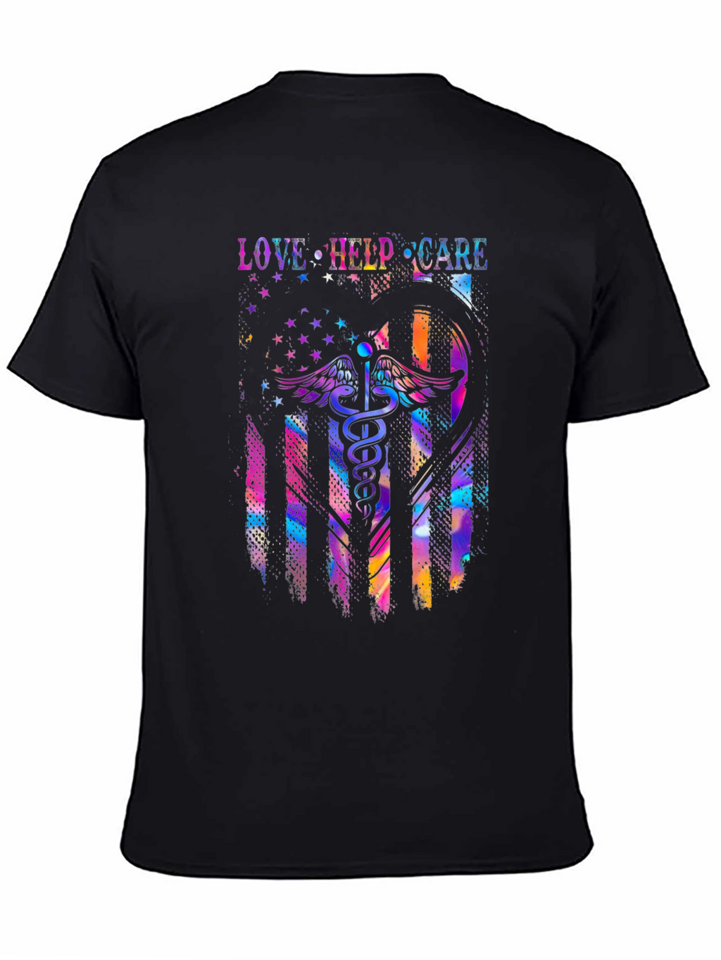 Love Help Care American Flag Medical T-Shirt