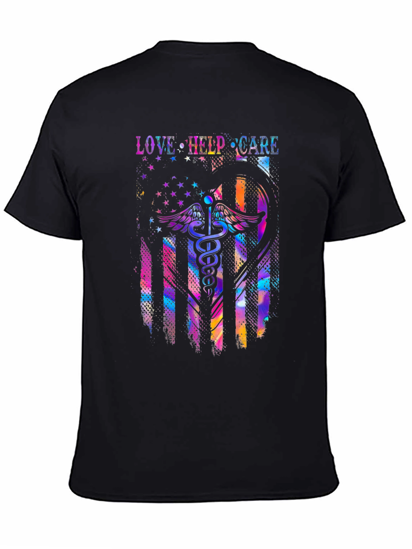 Love Help Care American Flag Medical T-Shirt