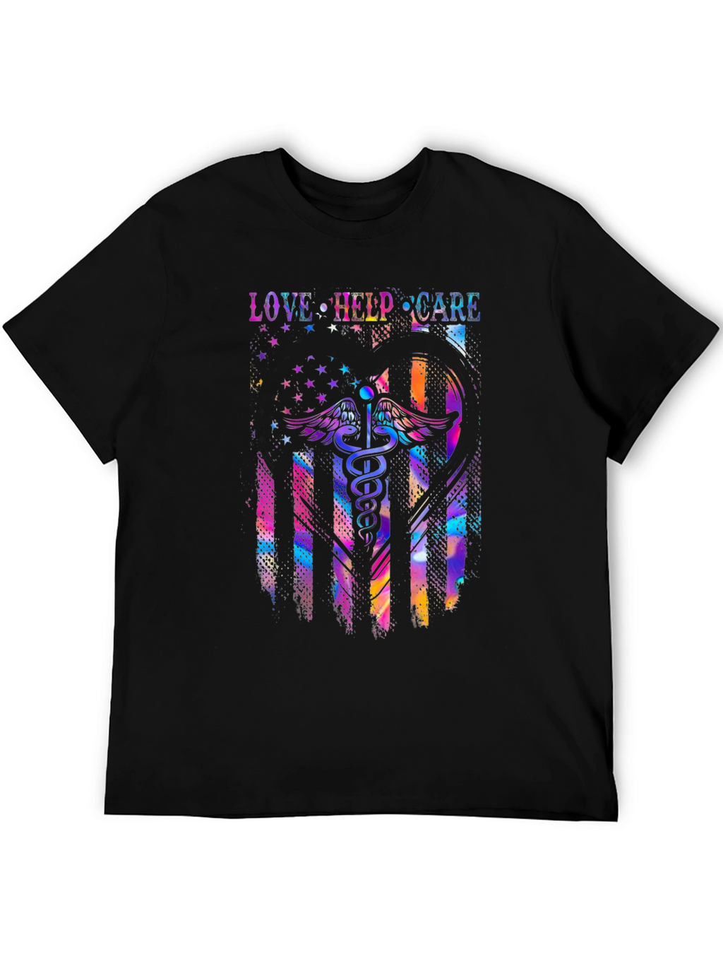Love Help Care American Flag Medical T-Shirt