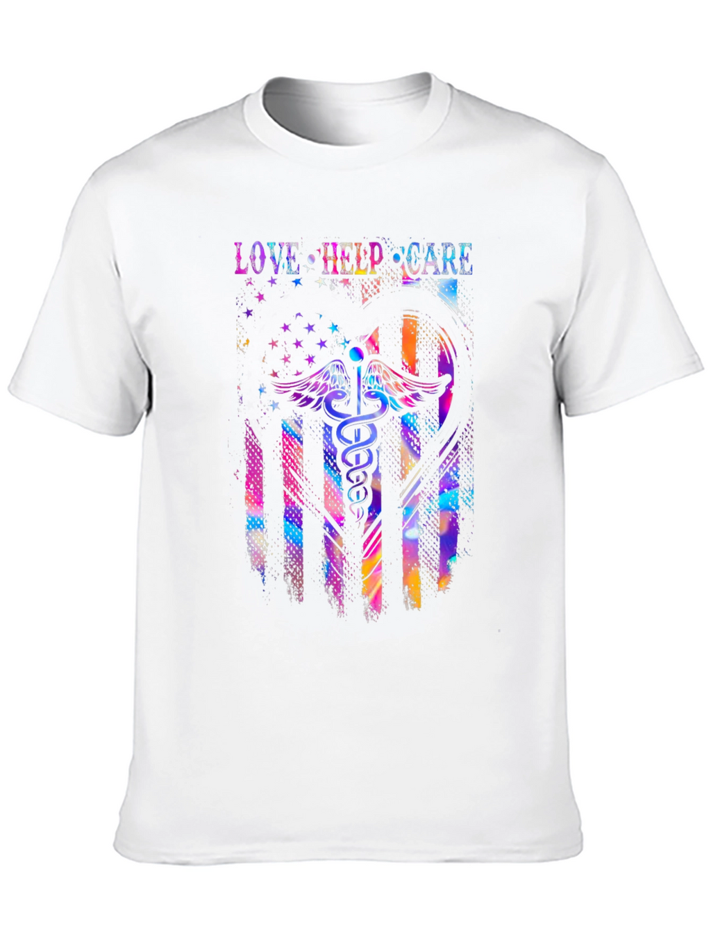 Love Help Care American Flag Medical T-Shirt