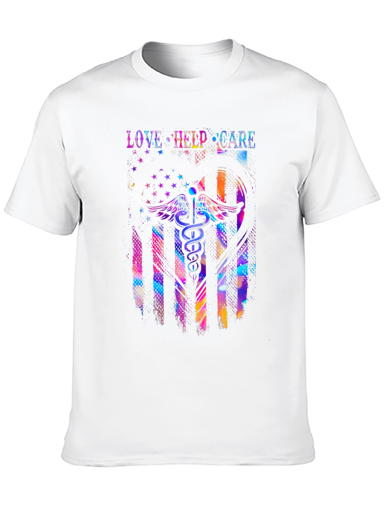 Love Help Care American Flag Medical T-Shirt