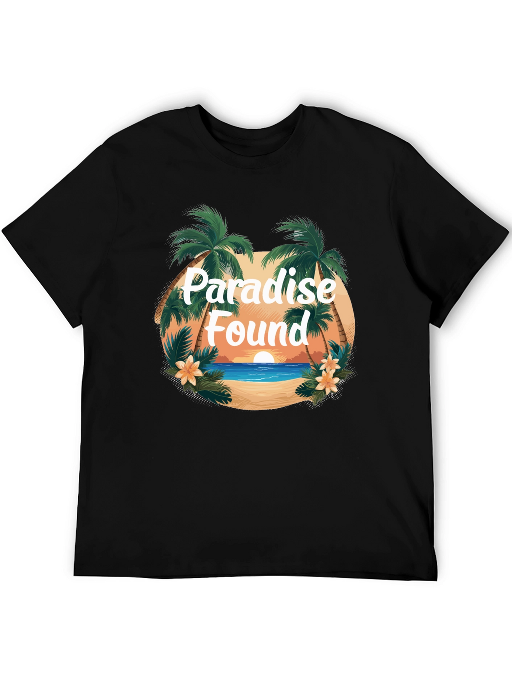 Paradise Found Graphic Tee - Tropical Island Design