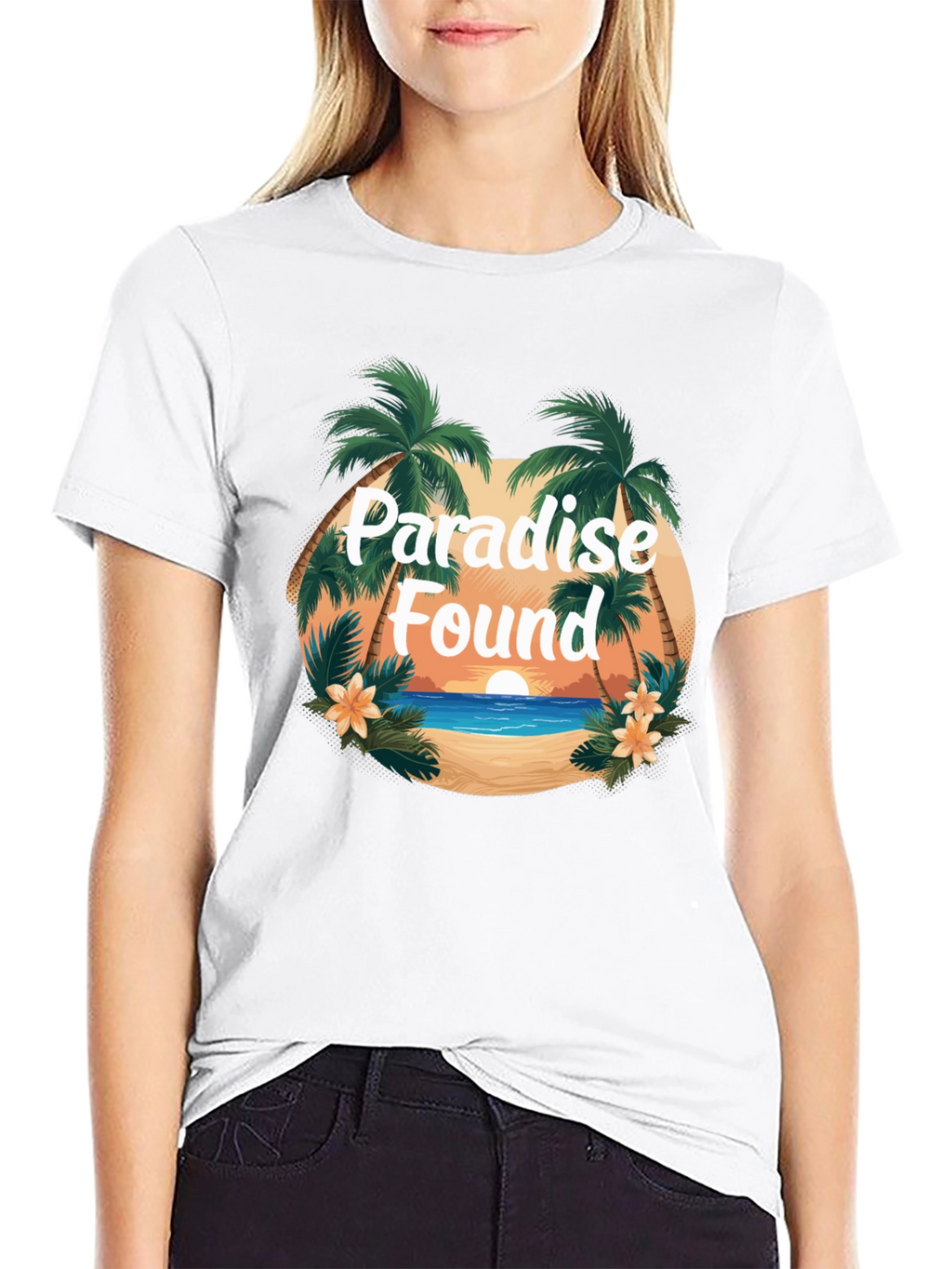 Paradise Found Graphic Tee - Tropical Island Design