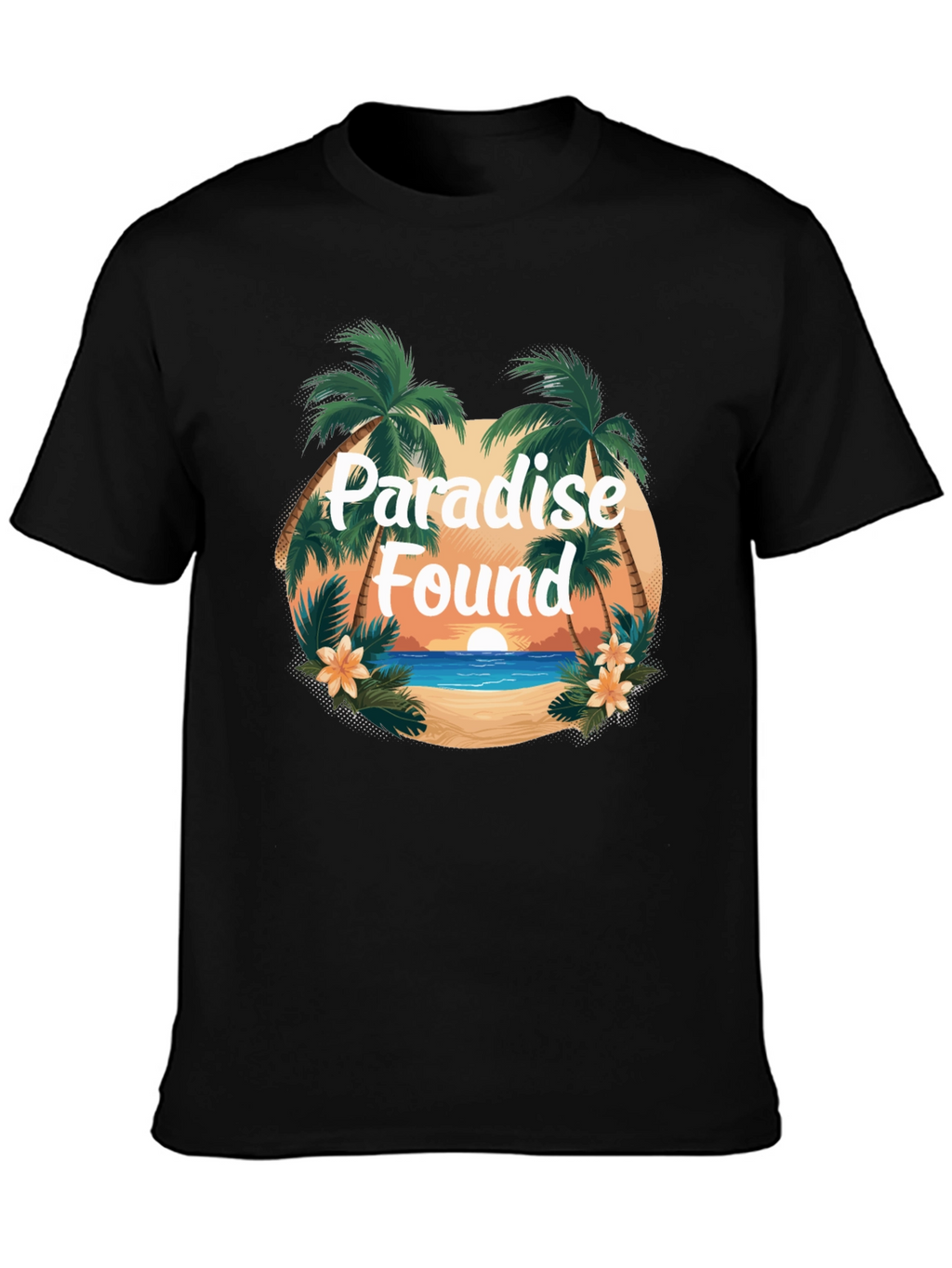 Paradise Found Graphic Tee - Tropical Island Design