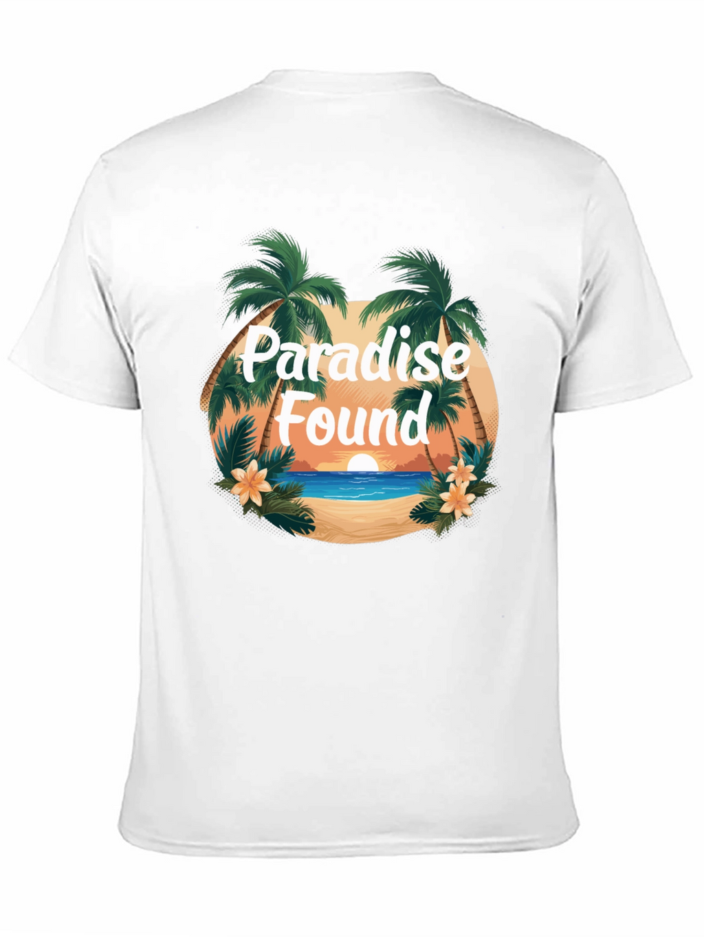 Paradise Found Graphic Tee - Tropical Island Design