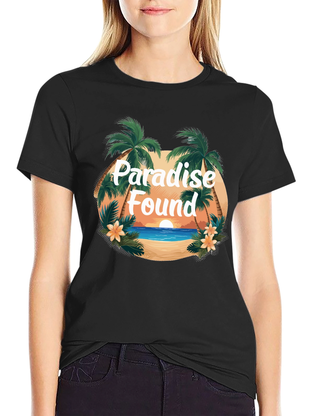 Paradise Found Graphic Tee - Tropical Island Design