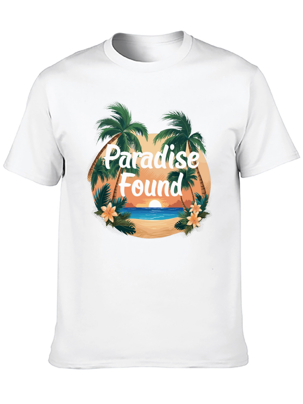 Paradise Found Graphic Tee - Tropical Island Design