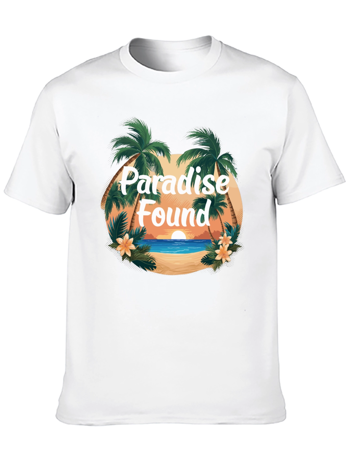 Paradise Found Graphic Tee - Tropical Island Design
