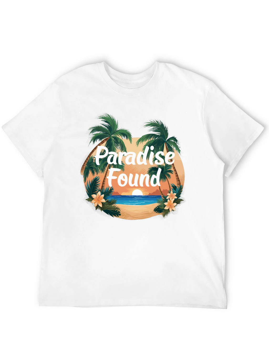 Paradise Found Graphic Tee - Tropical Island Design