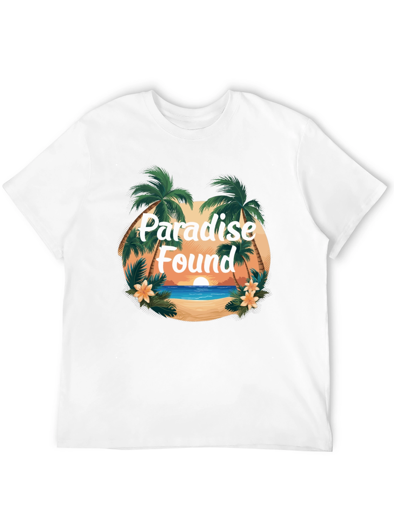 Paradise Found Graphic Tee - Tropical Island Design