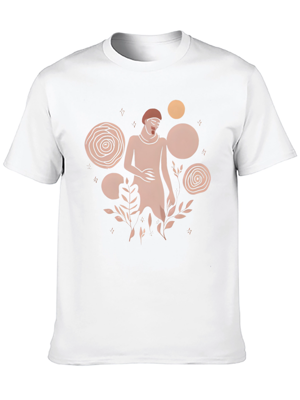 Modern Abstract Graphic Print Black T-Shirt