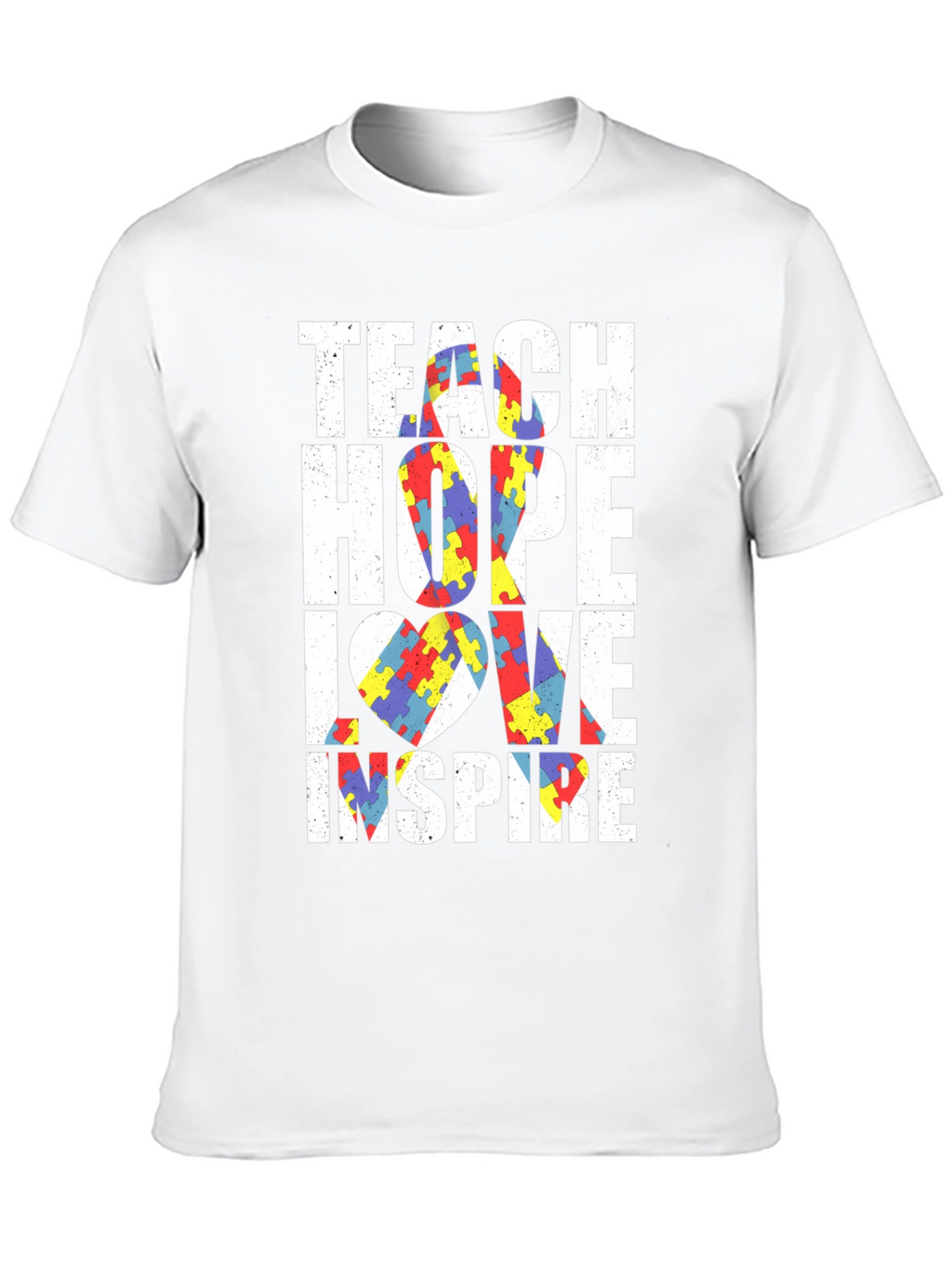 Autism Awareness T-Shirt - Teach Hope Love Inspire