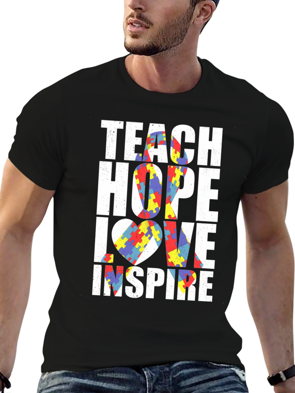Autism Awareness T-Shirt - Teach Hope Love Inspire