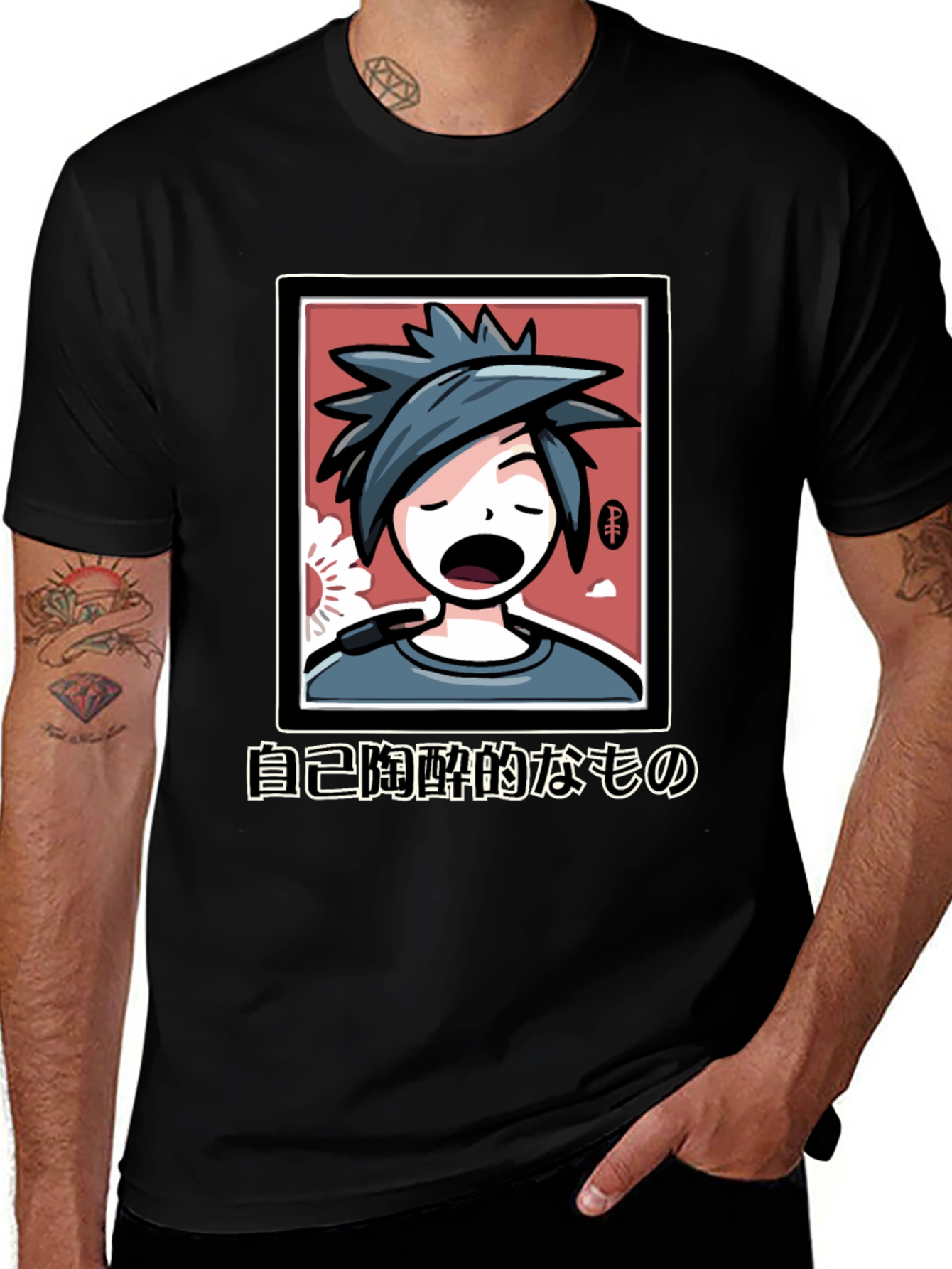 Anime Graphic Black T-Shirt