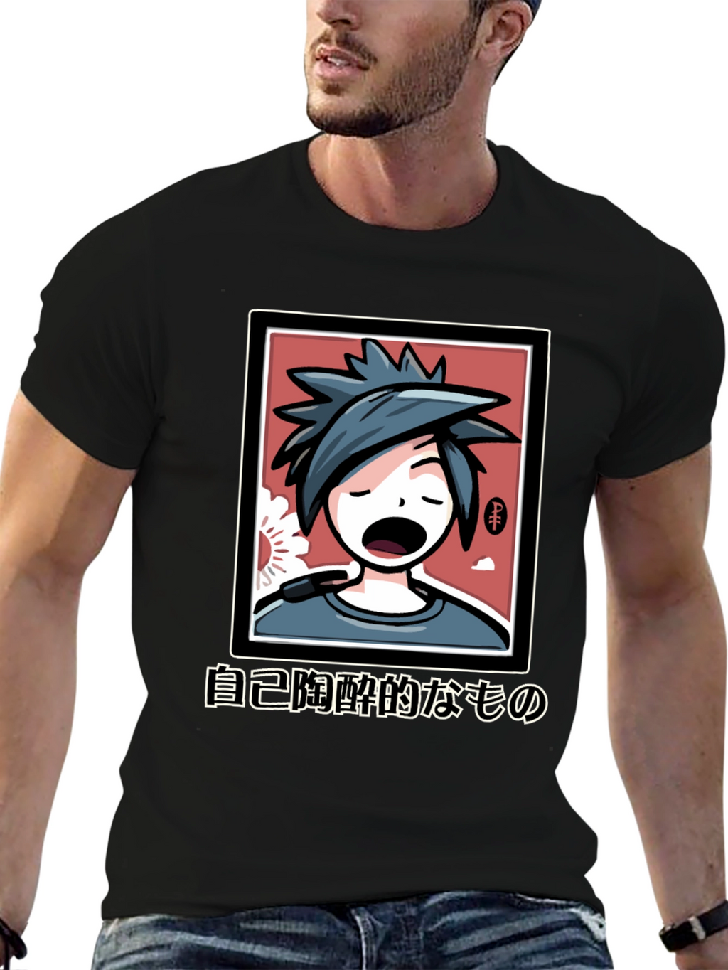 Anime Graphic Black T-Shirt