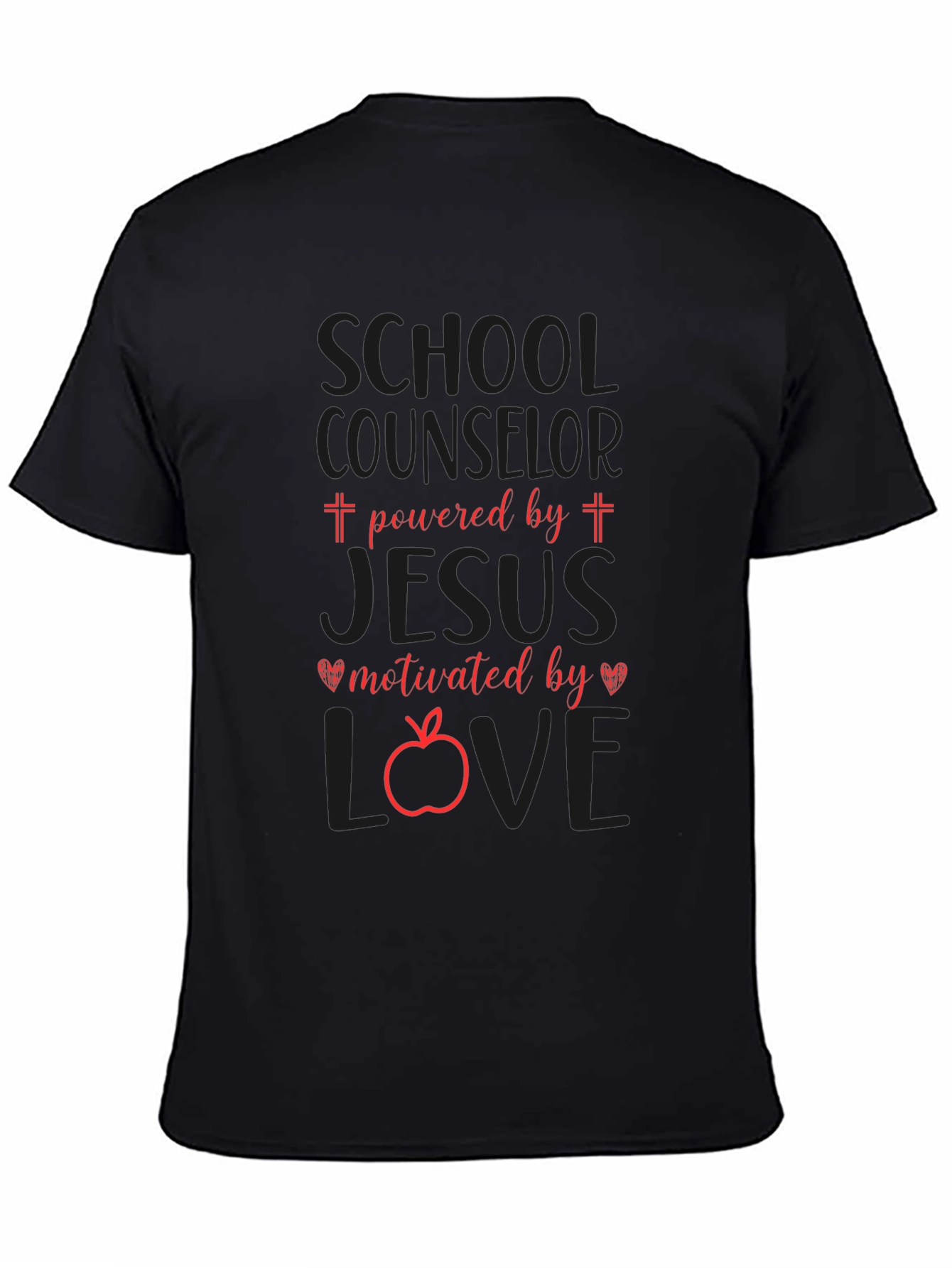 School Counselor Powered by Jesus T-Shirt