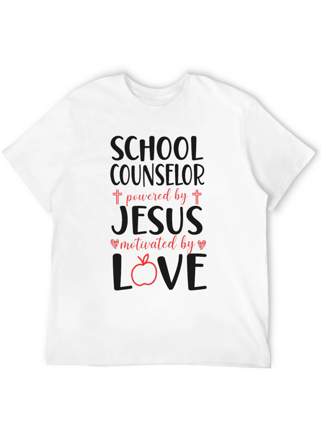 School Counselor Powered by Jesus T-Shirt